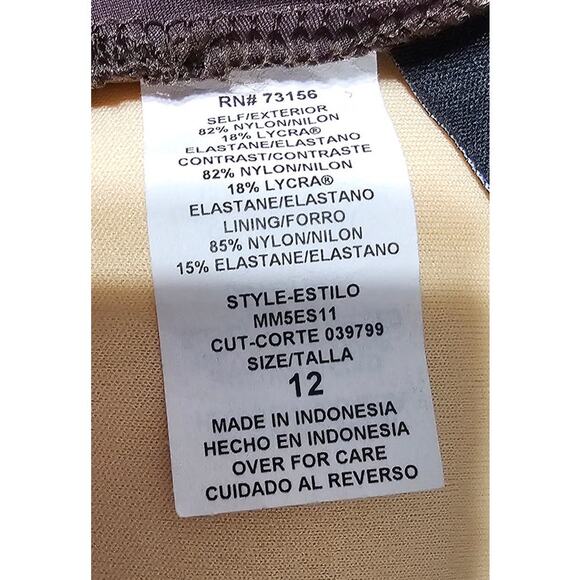 Maxine of Hollywood One Piece Swimsuit Instant Minimizer NWT, Sz 12 - Picture 4 of 10